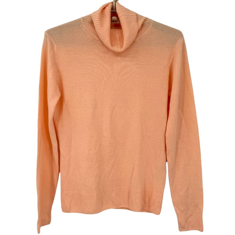 Uniqlo Womens 100% Cashmere Sweater Turtleneck Peach Lightweight  Size Medium